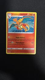 Special delivery Charizard SWSH075 van de Pokémon promo set, Ophalen of Verzenden, Zo goed als nieuw, Losse kaart, Foil