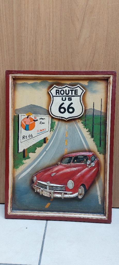 houten Amerikaans pubbord Route 66, Huis en Inrichting, Woonaccessoires | Wanddecoraties, Nieuw, Ophalen of Verzenden
