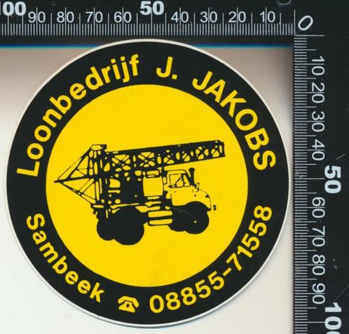 Sticker: Loonbedrijf Jakobs - Sambeek, Verzamelen, Stickers, Zo goed als nieuw, Bedrijf of Vereniging, Verzenden