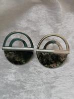 Mooie Handgemaakte Zilveren Art Deco Oorstekers met Mosagaat, Sieraden, Tassen en Uiterlijk, Antieke sieraden, Verzenden, Zilver