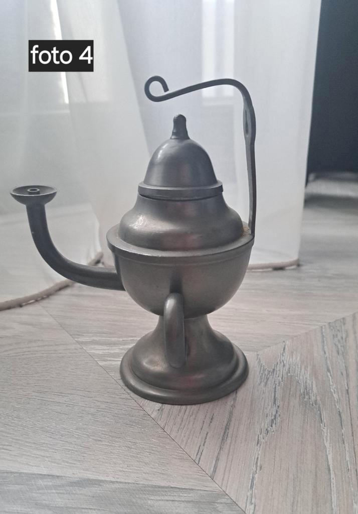 Tinnen olielamp, Antiek en Kunst, Antiek | Tin, Ophalen of Verzenden