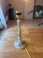 Marmeren Voetenlamp met Gouden Details, Huis en Inrichting, Lampen | Tafellampen, Ophalen, Gebruikt, Metaal, Minder dan 50 cm