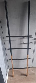 Zwart mangohouten decoratieve ladder, handdoekrek, rek, Ophalen, Gebruikt