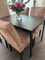 2 Leen Bakker eetstoelen - T.e.a.b., Huis en Inrichting, Stoelen, Gebruikt, Twee, Bruin, Ophalen of Verzenden