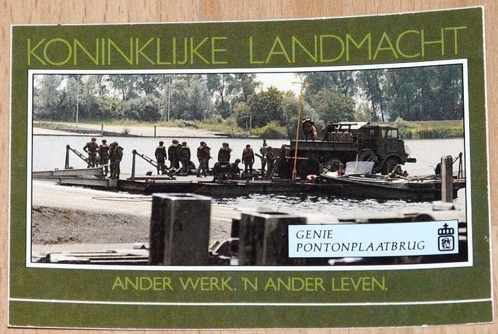 Sticker, Promotie Werving, Genie - Pontonbrug, KL, 1980s.(2), Verzamelen, Stickers, Zo goed als nieuw, Overige typen, Ophalen of Verzenden