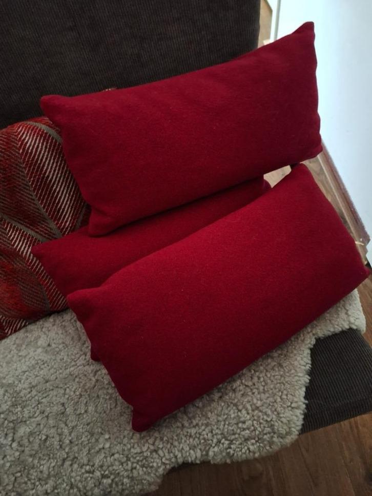 zgan 3 x Kvadrat Tonus wol kussentjes 25x50 dons vulling, Huis en Inrichting, Woonaccessoires | Kussens, Nieuw, Rood, Rechthoekig
