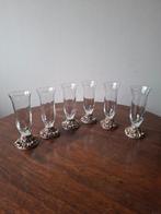 Chic glas met gedecoreerde voet (6 stuks), Verzenden, Zo goed als nieuw, Overige typen