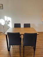 Eettafel + stoelen, Huis en Inrichting, Ophalen, 100 tot 150 cm, Eikenhout, 50 tot 100 cm