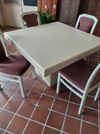 Tafel met 4 stoelen, Huis en Inrichting, Tafels | Eettafels, Ophalen, Gebruikt, Rechthoekig, 100 tot 150 cm