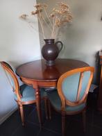 Uitschuifbare kersenhouten eettafel met 4 eetkamerstoelen, Huis en Inrichting, Ophalen, Gebruikt, Klassiek, 4 tot 6 stoelen