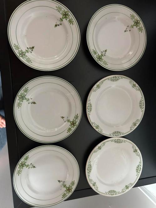 Antieke ontbijtbordjes, 8 stuks, Petrus Regout, Antiek en Kunst, Antiek | Servies los, Ophalen of Verzenden