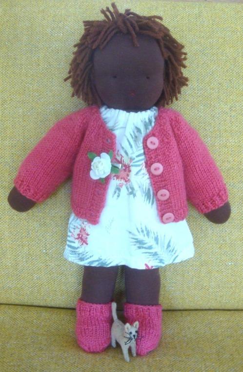 Antroposofische pop ca. 36 cm, handgemaakt, incl. kleding., Kinderen en Baby's, Speelgoed | Poppen, Nieuw, Overige typen, Ophalen of Verzenden