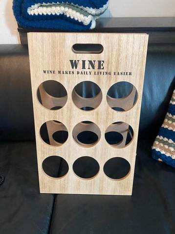 Houten Wijnrek voor 9 Flessen beschikbaar voor biedingen