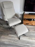 Prachtige Relaxfauteuil Vincent (zandkleur) incl. hocker, Huis en Inrichting, Fauteuils, Ophalen, 75 tot 100 cm, Zo goed als nieuw