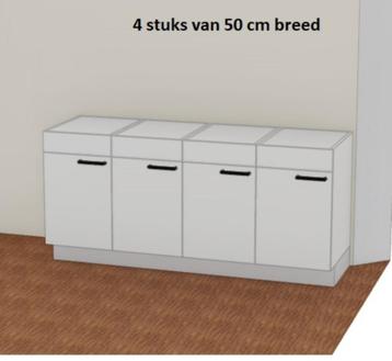KEUKENKASTEN MAT WIT LOSSE ONDERKASTEN 50 cm breed NIEUW beschikbaar voor biedingen