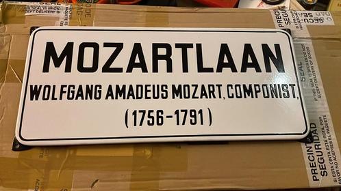 4 emaille reclameborden van componisten musici, Antiek en Kunst, Antiek | Emaille, Ophalen of Verzenden