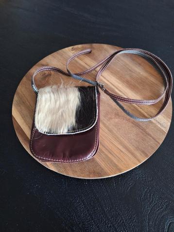 Tasje crossbody bont / leer bruin beschikbaar voor biedingen