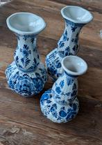 Set van 3 Delfts blauwe vazen – handbeschilderd – Holland, Ophalen of Verzenden