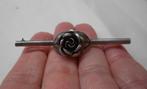 Zilveren vintage Teka broche roos nr.354, Sieraden, Tassen en Uiterlijk, 4 tot 7 cm, Verzenden, Zo goed als nieuw, Zilver