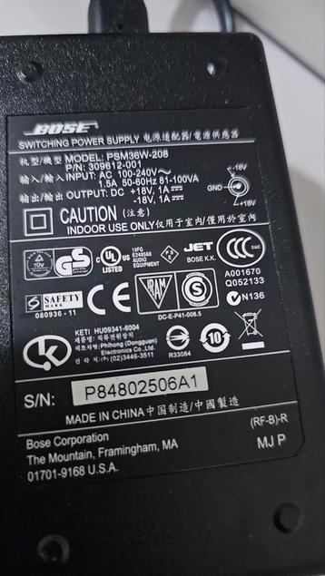 Bose Adapter / Oplader - 18V beschikbaar voor biedingen