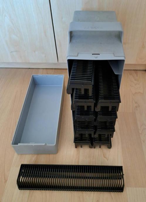 Dia opbergbox met 10 rekjes evt meerdere boxen, Audio, Tv en Foto, Diaprojectors, Gebruikt, Ophalen of Verzenden