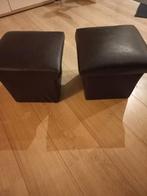 Te koop  2 poefen, Huis en Inrichting, Fauteuils, Ophalen of Verzenden, Zo goed als nieuw, 50 tot 75 cm, Leer