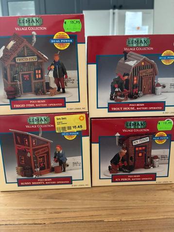 Lemax set van 4 retired winter huisjes beschikbaar voor biedingen