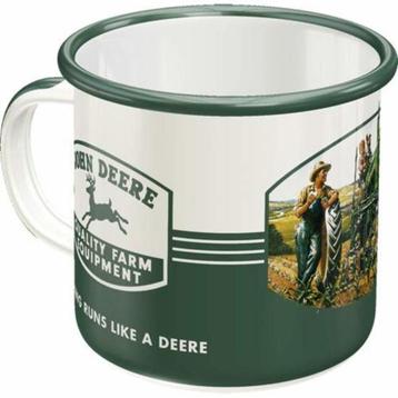 John Deere tractor emaillen koffie drink mok beker beschikbaar voor biedingen