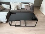 Salontafels - Zwart metaal - Set Inschuifbaar, Ophalen, Minder dan 50 cm, Gebruikt, 50 tot 100 cm