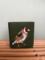 Handbeschilderde Bloempot Puttertje, Rond, Ophalen of Verzenden, Zo goed als nieuw, Aardewerk