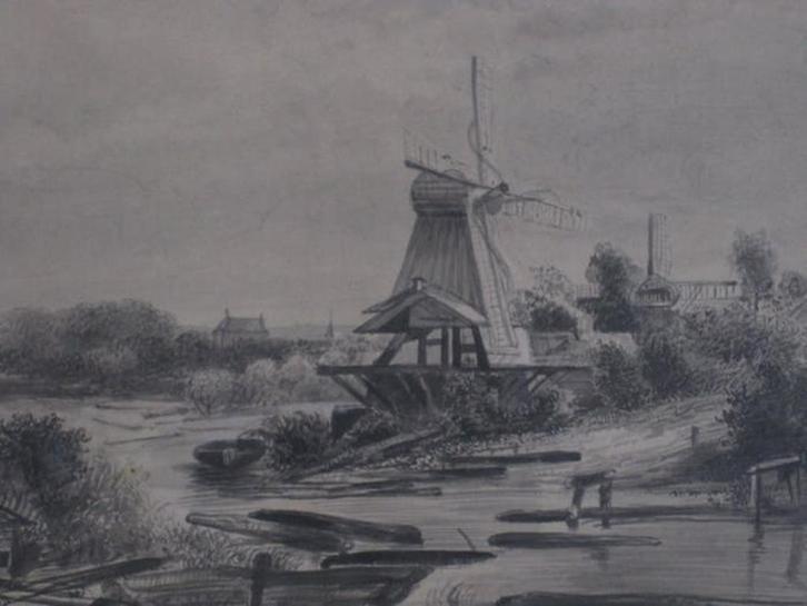 Hobbe Smith molen De Eenhoorn Haarlem, Antiek en Kunst, Kunst | Schilderijen | Klassiek, Ophalen