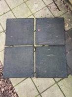 Rubberen valtegels 4x - zwart - 50x50cm, Ophalen, Zo goed als nieuw