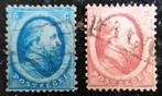 POSTZEGELS NEDERLAND 5 + 10 CT 1864 KONING WILLEM 3, Verzenden, T/m 1940, Gestempeld
