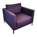Design Fauteuil Paars Chroom, Ophalen of Verzenden, Gebruikt, 75 tot 100 cm, Stof