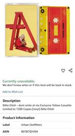 GEZOCHT: Billie Eilish dont smile at me Yellow Cassette, Ophalen of Verzenden, Zo goed als nieuw, 1 bandje, Origineel