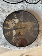 Industriële Wereldklok Zwart - Nieuw!, Ophalen, Nieuw, Analoog, Wandklok