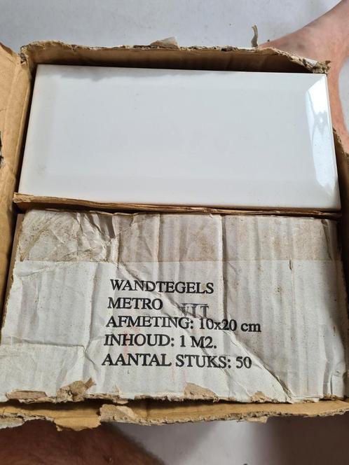 Wandtegels wit 10x20cm 50st. 1m2, Doe-het-zelf en Verbouw, Tegels, Nieuw, Wandtegels, Hardsteen, Minder dan 20 cm, 20 tot 40 cm