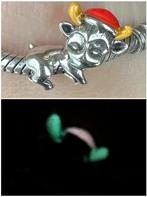 Zilveren S925 kerst hert glow in the dark bedel, Overige merken, Verzenden, Nieuw, 1 bedel