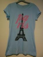 Nieuw t shirt ijsblauw mt 164 paris (bx 8) eiffeltoren, Verzenden, Nieuw, Meisje, Shirt of Longsleeve