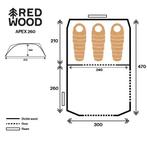 2x Redwood Apex 260 3-persoons tunneltent en Partytent, Ophalen of Verzenden, Nieuw, Tot en met 4