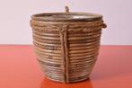 Retro vintage jaren 50 / jaren 60 rotan hang bloempot, Overige materialen, Gebruikt, Rond, Binnen