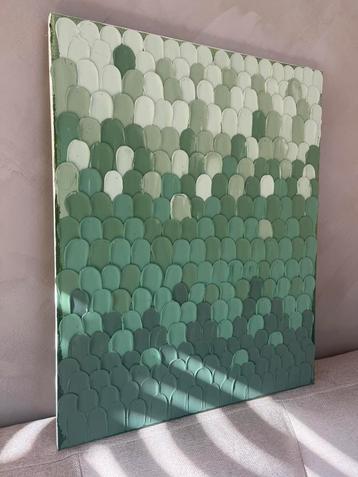 Textured wall art - 6 shades of green - 40x50 cm beschikbaar voor biedingen