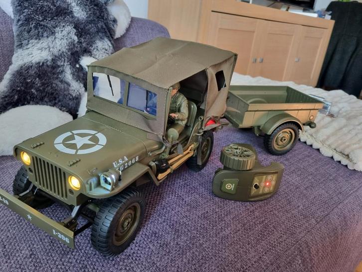 Nieuwe Army Willy,s incl 3 Lipo.s Lier, kap, Driver, Trailer, Hobby en Vrije tijd, Modelauto's | 1:5 tot 1:12, Nieuw, Auto, Ophalen of Verzenden