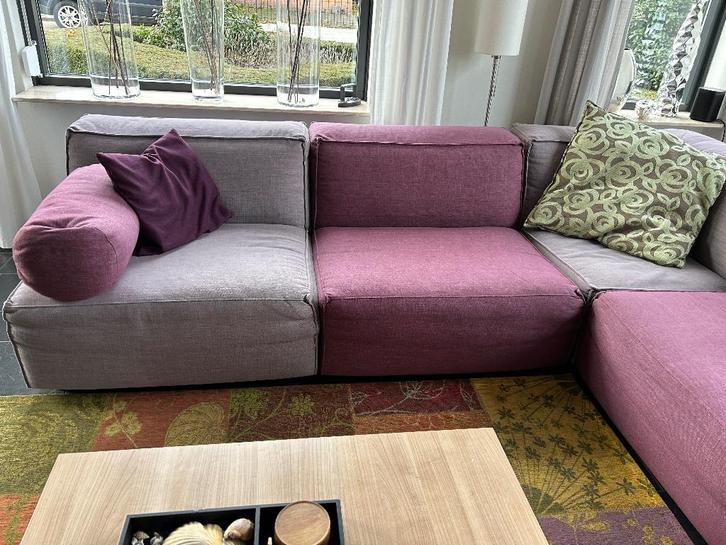 Modern bankstel, Huis en Inrichting, Banken | Bankstellen, Gebruikt, Hoekbank, Vierpersoons of meer, 75 tot 100 cm, Stof, Ophalen