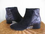 Gabor Comfort * 6.5 G * zwart suede + reptiel print * ZGAN *, Zwart, Lage of Enkellaarzen, Gabor, Ophalen of Verzenden