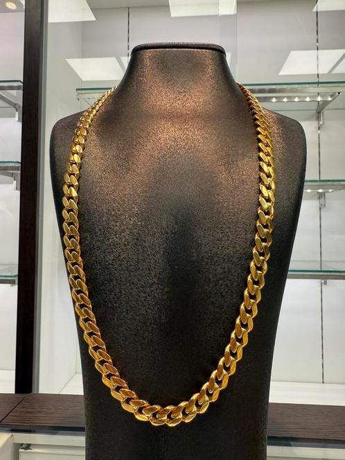 Prachtige 14 kt gouden cuban ketting, Sieraden, Tassen en Uiterlijk, Kettingen, Nieuw, Goud, Ophalen of Verzenden