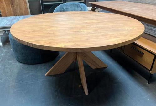 Japandi ronde eiken houten eetkamertafel 148,5 cm, Antiek en Kunst, Antiek | Meubels | Tafels, Ophalen