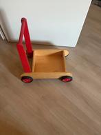 Houten loopkarretje, Ophalen, Gebruikt