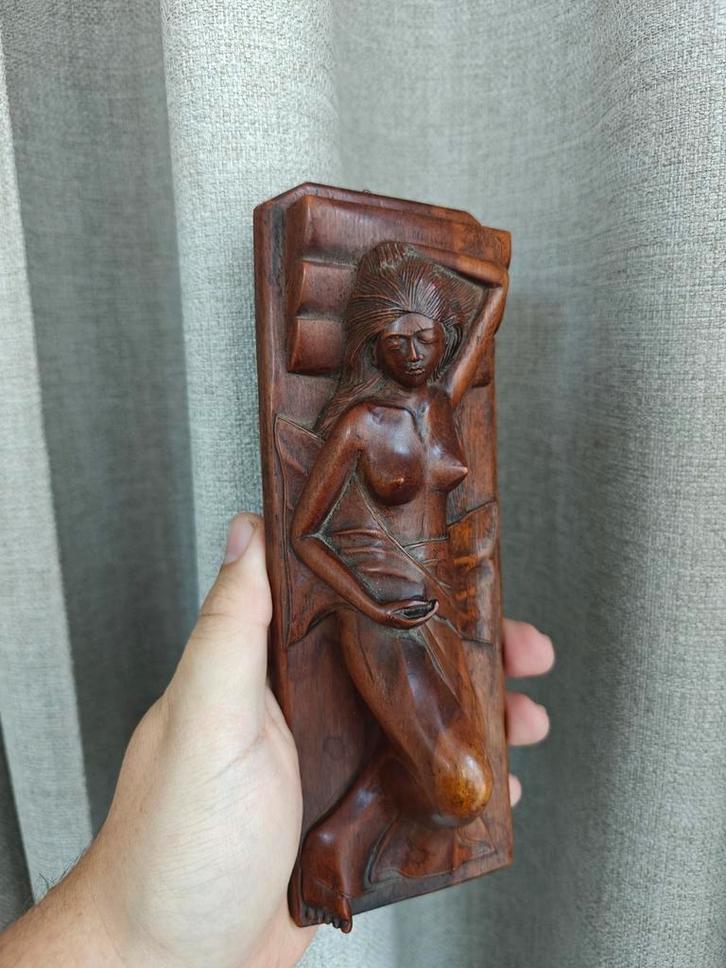 Balinees Houten Bedplankje - Indonesië, Antiek en Kunst, Kunst | Beelden en Houtsnijwerken, Ophalen of Verzenden