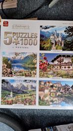 5 Puzzels van 1000 stukjes in 1 doos., Ophalen, 500 t/m 1500 stukjes, Zo goed als nieuw, Legpuzzel